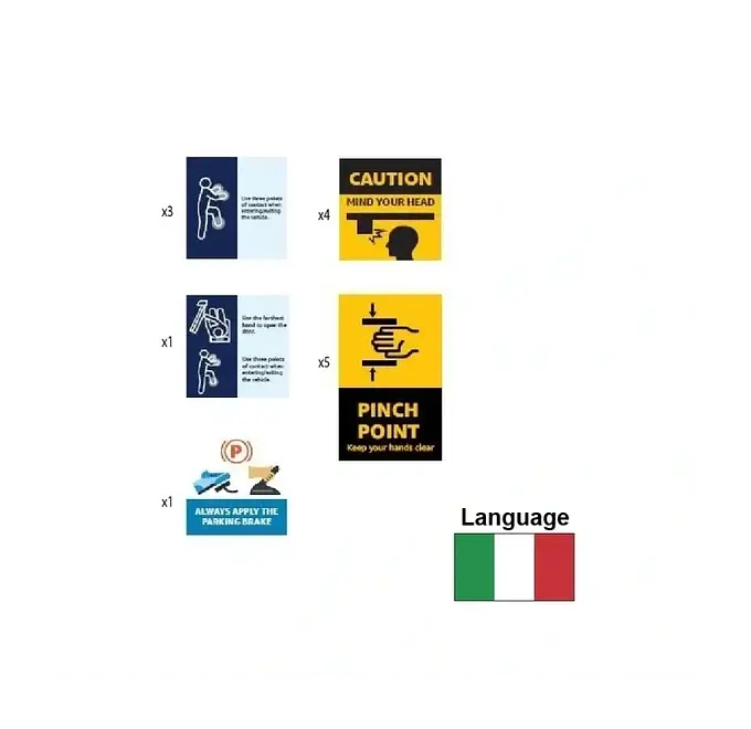 Vehicle Safety Label Kit EV Mercedes Vito (IT)