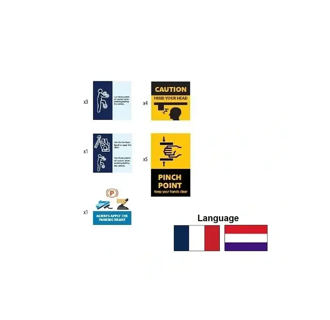 Vehicle Safety Label Kit Ice Mercedes Vito (BLX)